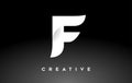 White Letter F Logo Design with Minimalist Creative Look and soft Shaddow on Black background Vector