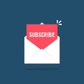White letter with subscribe newsletter