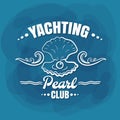 White Lettering Yachting Club Pearl