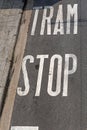 Tram Stop Street Sign Royalty Free Stock Photo