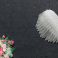 Angel wings - element of women`s costume Royalty Free Stock Photo