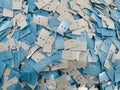 White and Light Blue Plastic Manufactured Bits Royalty Free Stock Photo