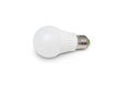 White light bulb on white background included clipping path. Minimalist concept, bright idea concept, isolated lamp