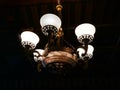 White light classic chandelier in the night room
