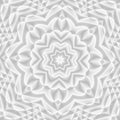 White and light grey futuristic flower pattern. Monochromatic de