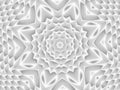 White and light grey futuristic flower pattern. Monochromatic de