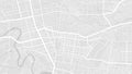 White and light grey Sendai City area vector background map, streets and water cartography illustration