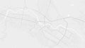 White and light grey Skopje city area vector background map, roads and water illustration. Widescreen proportion, digital flat