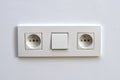 White light switch and electrical outlet Royalty Free Stock Photo