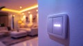 White Light Switch in Modern Living Room Interior Royalty Free Stock Photo