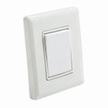 White Light Switch Panel with Minimalist Design for Modern Interior Decor and Home Automation Royalty Free Stock Photo