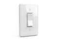 A white light switch plate with a toggle switch Royalty Free Stock Photo