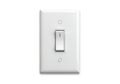A white light switch plate with a toggle switch Royalty Free Stock Photo
