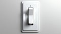 A white light switch with a silver button. Royalty Free Stock Photo