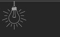 White lightbulb on a chalckboard banner. Creative idea concept illustration. Vector icon. Royalty Free Stock Photo