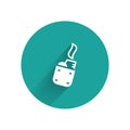 White Lighter icon isolated with long shadow. Green circle button. Vector Royalty Free Stock Photo