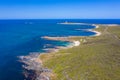 White lighthouse at Cape Leeuwin in Augusta, Australia Royalty Free Stock Photo