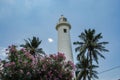 White Lighthouse in fort Galle in Sri Lanka Royalty Free Stock Photo
