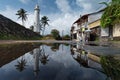 White lighthouse in Galle Fort, Sri Lanka Royalty Free Stock Photo