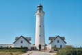 White Lighthouse Hirtshals Fyr at danish coast