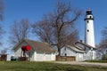 White lighthouse in Port Huron, USA Royalty Free Stock Photo