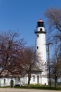 White lighthouse in Port Huron, USA Royalty Free Stock Photo