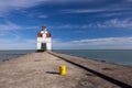 Kewaunee Pierhead Lighthouse Along Lake Michigan