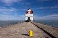 Kewaunee Pierhead Lighthouse Along Lake Michigan