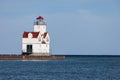 Kewaunee Pierhead Lighthouse Along Lake Michigan