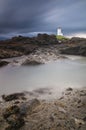 White lighthouse on rocks at Elie, Fife, Scotland