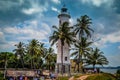 White Lighthouse on the shore in Galle Sri Lanka Royalty Free Stock Photo