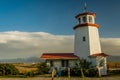 White lighthouse in town of Homer, Kenai Peninsula, Alaska Royalty Free Stock Photo