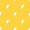 White lightnings yellow vector seamless pattern