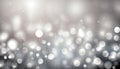 White lights background texture abstract Christmas decoration. Beautiful bright winter sparkle silver bokeh, 3d rendering of Royalty Free Stock Photo