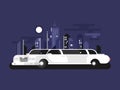 White limousine car