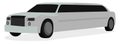 White limousine, illustration, vector on white background