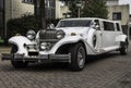 White limousine taken from the left front Royalty Free Stock Photo