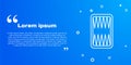 White line Backgammon board icon isolated on blue background. Vector Royalty Free Stock Photo