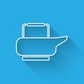 White line Bedpan icon isolated with long shadow. Toilet for bedridden patients. Vector Illustration Royalty Free Stock Photo