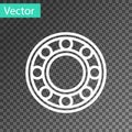 White line Bicycle ball bearing icon isolated on transparent background. Vector Royalty Free Stock Photo