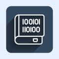 White line Books about programming icon isolated with long shadow background. Programming language concept. PHP, CSS Royalty Free Stock Photo