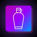 White line Canteen water bottle icon isolated on black background. Tourist flask icon. Jar of water use in the campaign Royalty Free Stock Photo