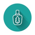 White line Canteen water bottle icon isolated with long shadow. Tourist flask icon. Jar of water use in the campaign