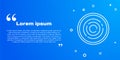 White line Checker game chips icon isolated on blue background. Vector