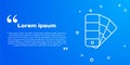 White line Color palette guide icon isolated on blue background. Vector Royalty Free Stock Photo