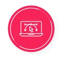 White line Computer display with vector design program icon isolated on isolated on white background. Photo editor Royalty Free Stock Photo