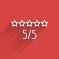 White line Consumer or customer product rating icon isolated with long shadow. Vector Illustration