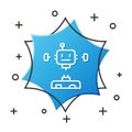 White line Disassembled robot icon isolated on white background. Artificial intelligence, machine learning, cloud