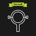 White line Filter wrench icon isolated on black background. The key for tightening the bulb filter trunk. Vector Royalty Free Stock Photo