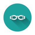 White line Glasses for swimming icon isolated with long shadow background. Swimming goggles. Diving underwater equipment Royalty Free Stock Photo